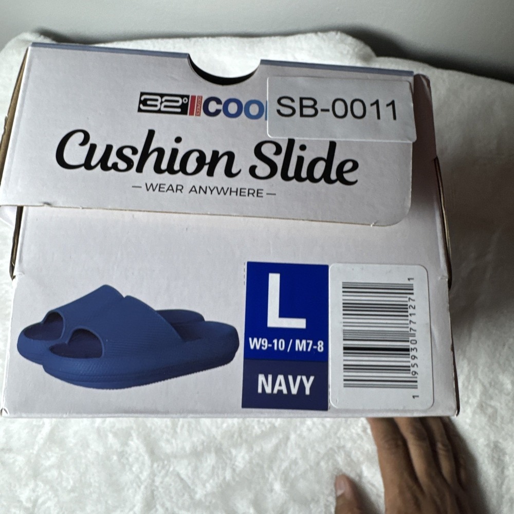 32 Degrees Cool Cushion Navy Slide Sandals Size Large W9-10 / M7-8 - Picture 3 of 11